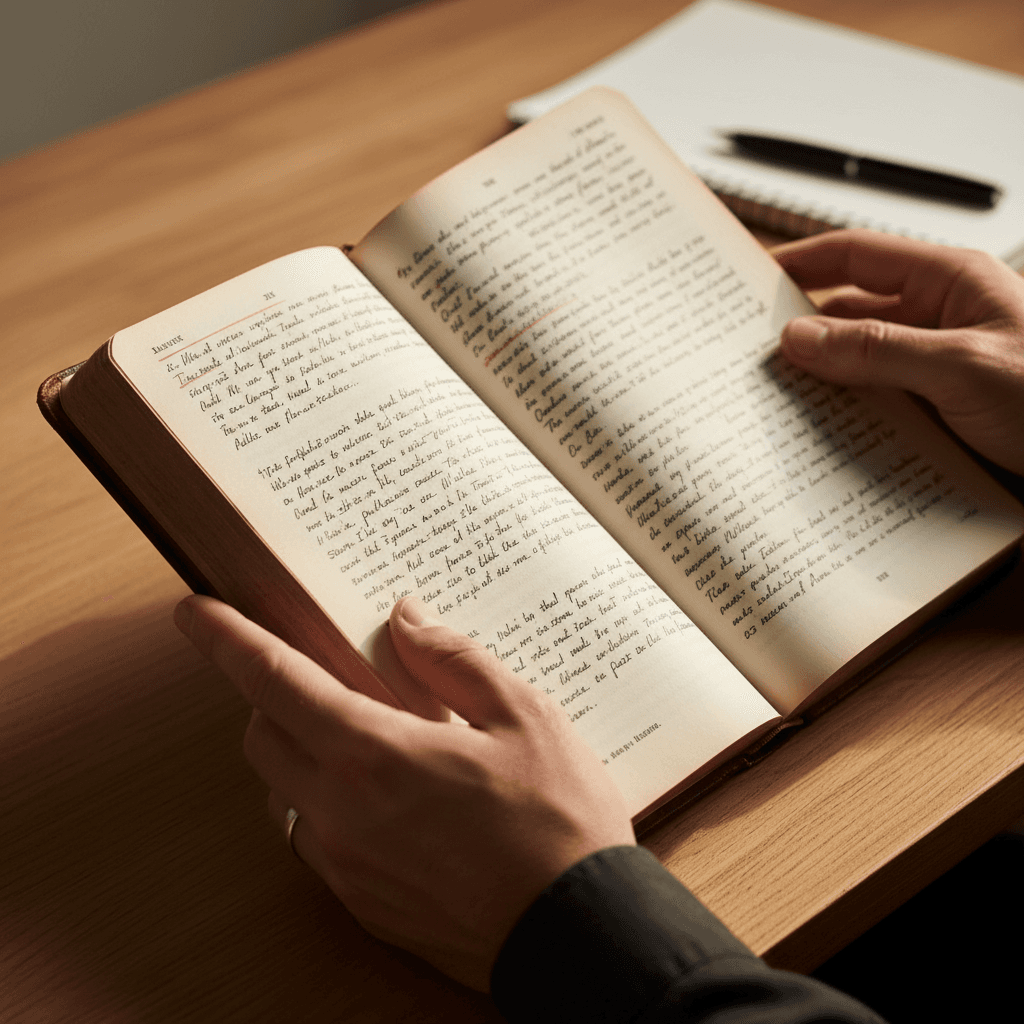Open King James Bible on a wooden pulpit at Valley Bible Baptist Church